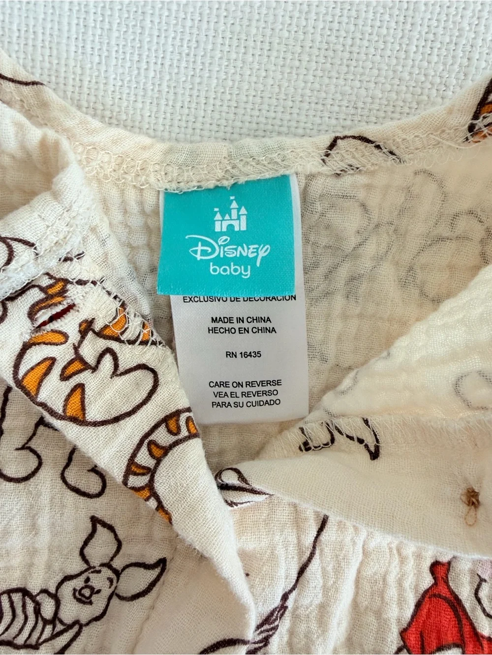 Winnie the Pooh muslin romper onesie 3m